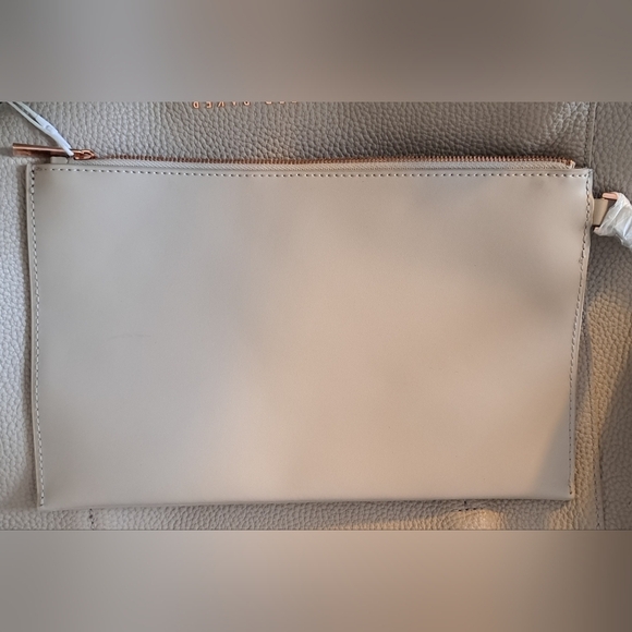 NWT Ted Baker Dixie Nude Pebble Leather Casual Neutral Tote Purse Set w/ Pouch - Picture 10 of 16